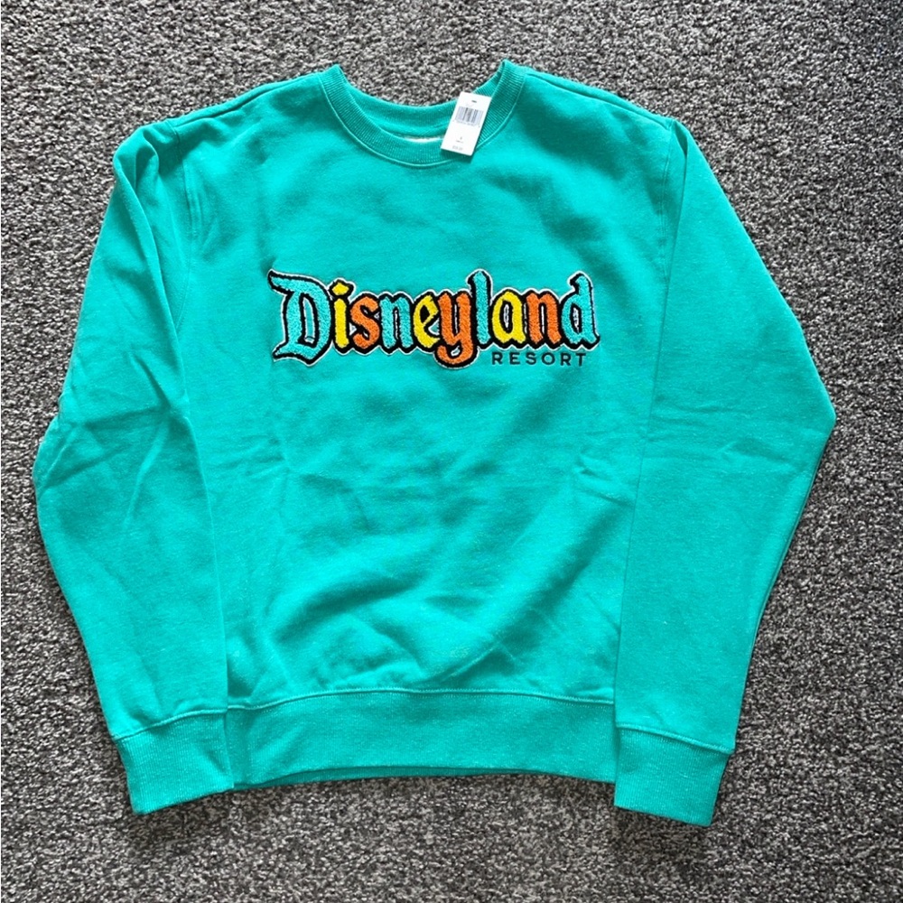 Disneyland Resort Women's Crewneck Sweatshirt Bright Teal NWT Size Small